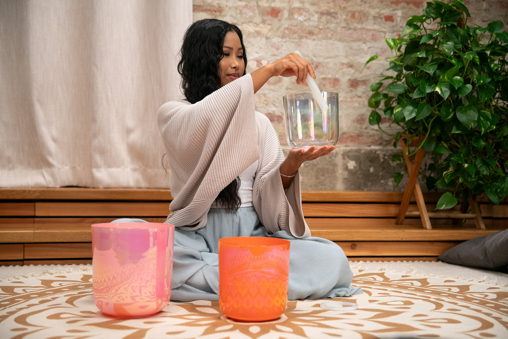 3-Piece Essence Crystal Singing Bowl Set, E4/C4/G3, 440 Hz | | Wiccan Center
