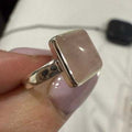 Rose Quartz Rectangle Bezel Ring – Sterling Silver – Size 6 | Rings | Wiccan Center