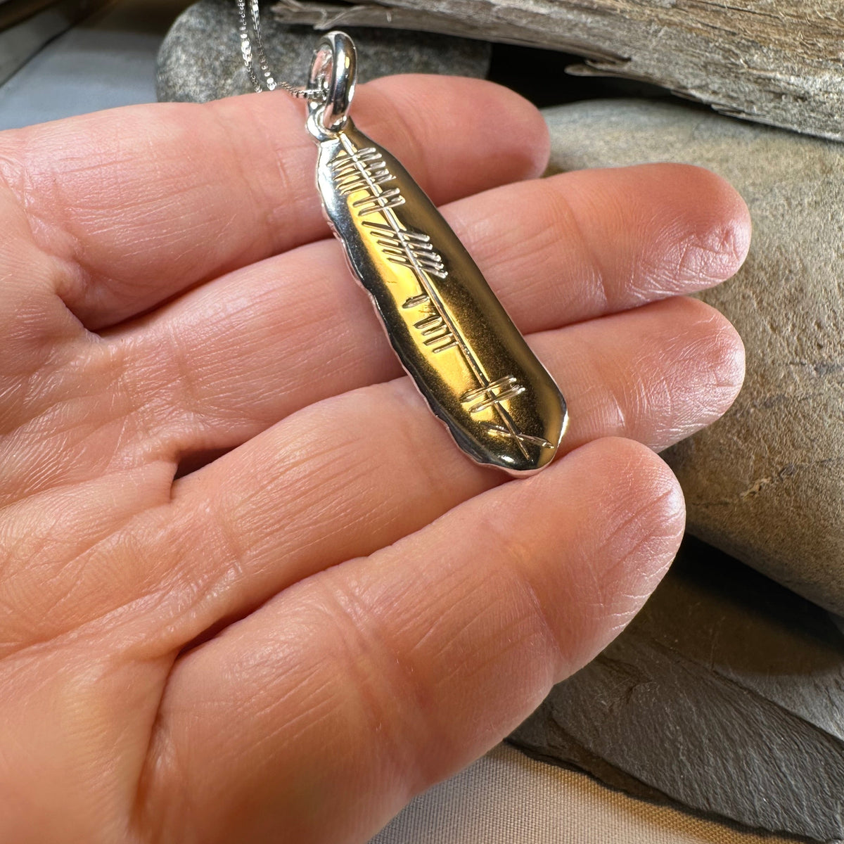 Gaelic My Heart Ogham Necklace - Made in Ireland | Pendant | Wiccan Center