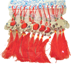 Silver colored Evil Eye and Red Elephant Pendant/Charm 8" Model EE3733 (12) | EVIL EYES | Wiccan Center
