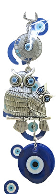Charm Evil Eye - Two Owls w/ Evil Eye/Charm 8.5" | EVIL EYES | Wiccan Center
