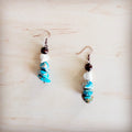 Genuine Regalite Wood and Turquoise Drop Earrings 200bd | Earrings | Wiccan Center