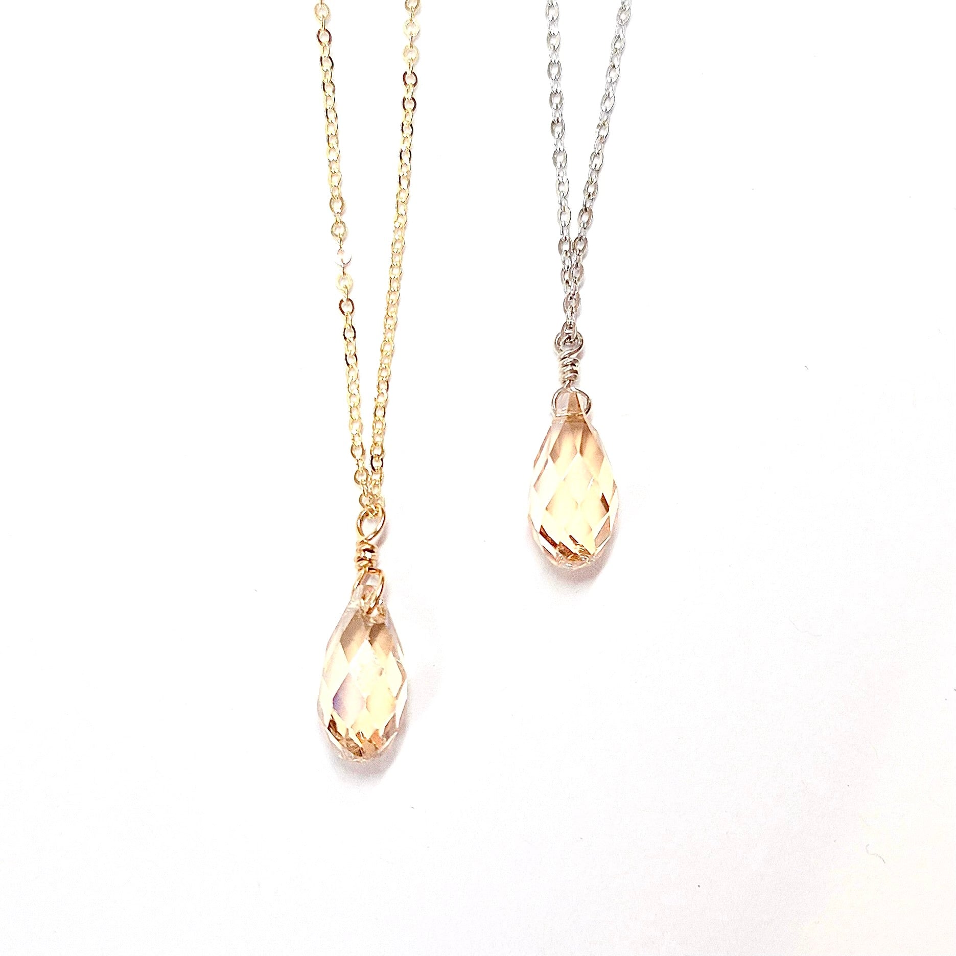 Swarovski Crystal Droplet Necklace with Swarovski Clasp