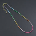 New Rainbow Color Rondelle Gemstone beads necklace, sku#EF817 | necklace | Wiccan Center