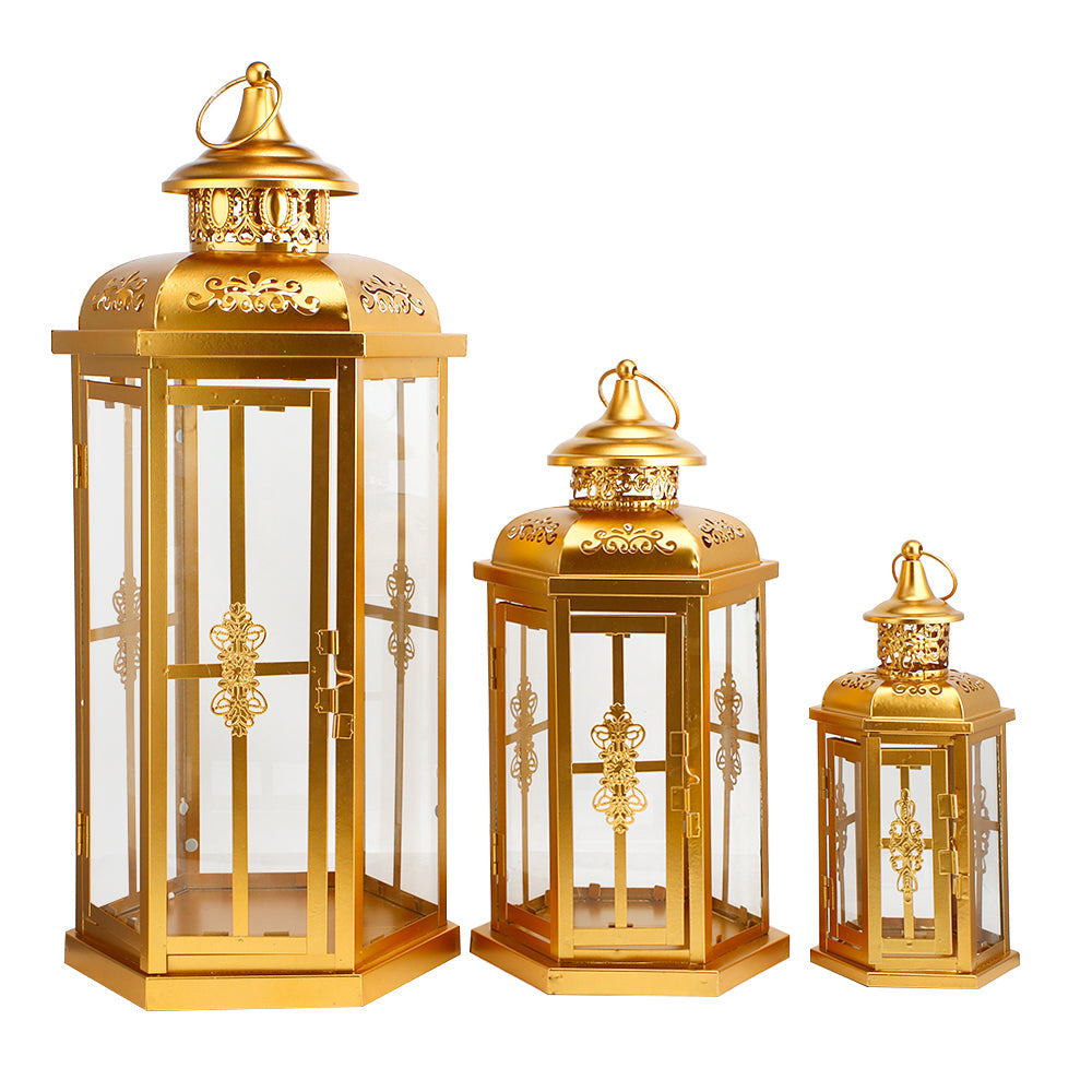 19''&13.5''&9.5" H Vintage Hanging Lantern Metal Candleholder | Candle Holder | Wiccan Center