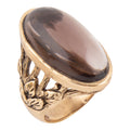 Enchanted Faceted Black Smoky Quartz Golden Ring | Rings | Wiccan Center