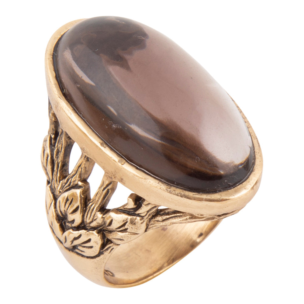 Enchanted Faceted Black Smoky Quartz Golden Ring | Rings | Wiccan Center