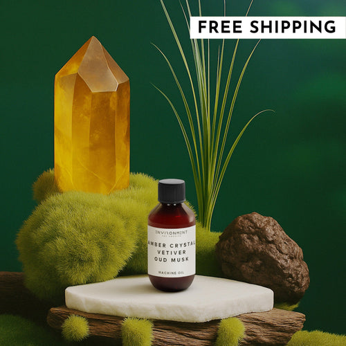 2oz Amber Crystal | Vetiver | Oud Musk Machine Diffusing Oil (Inspired by Baccarat Rouge 540®) | Environment - 2oz Refill | Wiccan Center