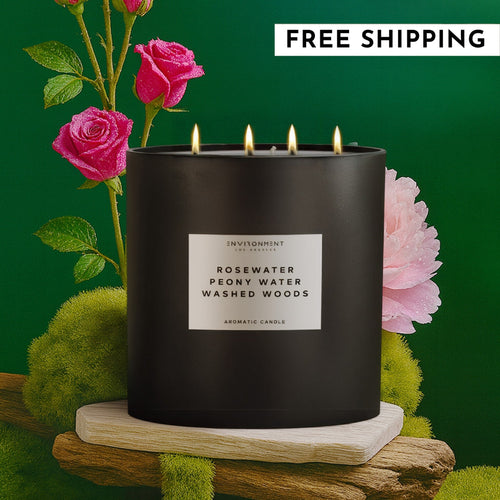 55oz Rosewater | Peony Water | Washed Woods Candle (Inspired by Issey Miyake L'Eau d'Issey®) | Environment - Candle | Wiccan Center