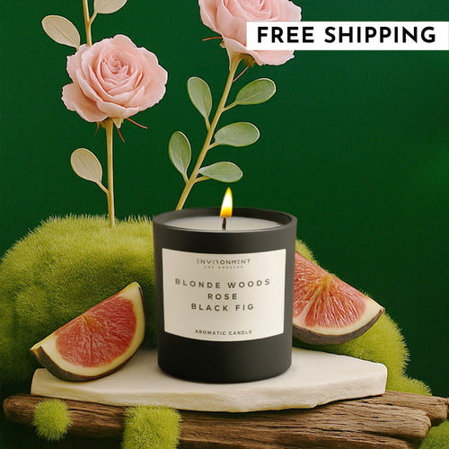 8oz Blonde Woods | Rose | Black Fig Candle with Lid and Box (Inspired by The EDITION Hotel®) | Environment - Candle (Hotel Aromatics) | Wiccan Center