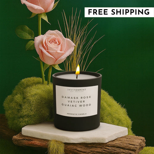 8oz Damask Rose | Vetiver | Guaiac Wood Candle with Lid and Box (Inspired by Le Labo Rose 31® and Fairmont Hotel®) | Environment - Candle (Hotel Aromatics) | Wiccan Center