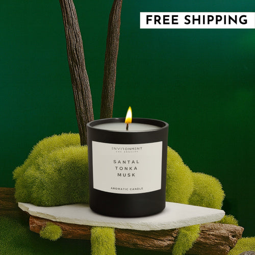 8oz Santal | Tonka | Musk Candle with Lid and Box (Inspired by Le Labo Santal® and 1 Hotel®) | Environment - Candle (Hotel Aromatics) | Wiccan Center