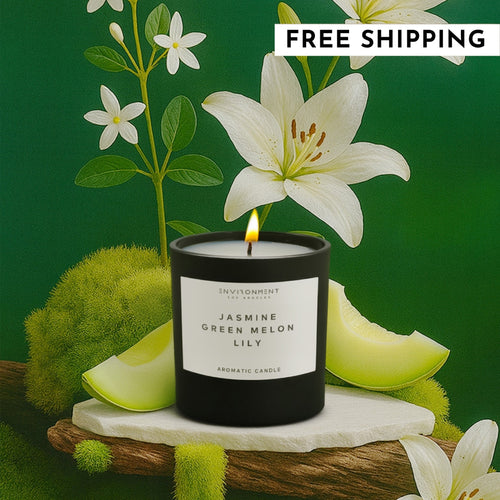 8oz Jasmine | Green Melon | Lily Candle with Lid and Box (Inspired by The Wynn Hotel®) | Environment - Candle (Hotel Aromatics) | Wiccan Center