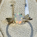Ethiopian Opal Oval Ribbon-Bypass Ring – Sterling Silver – Size 8 | Rings | Wiccan Center