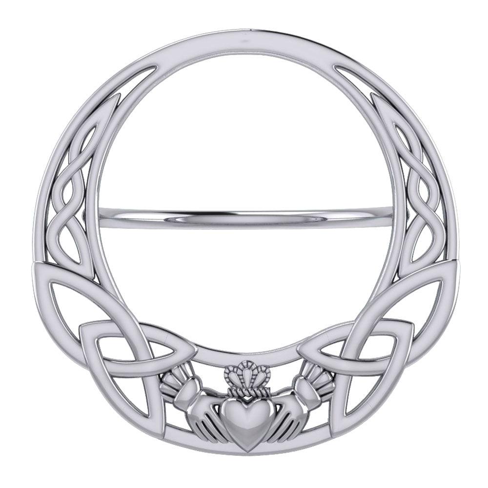 Celtic Claddagh Sterling Silver Scarf Ring By Peter Stone EOT181