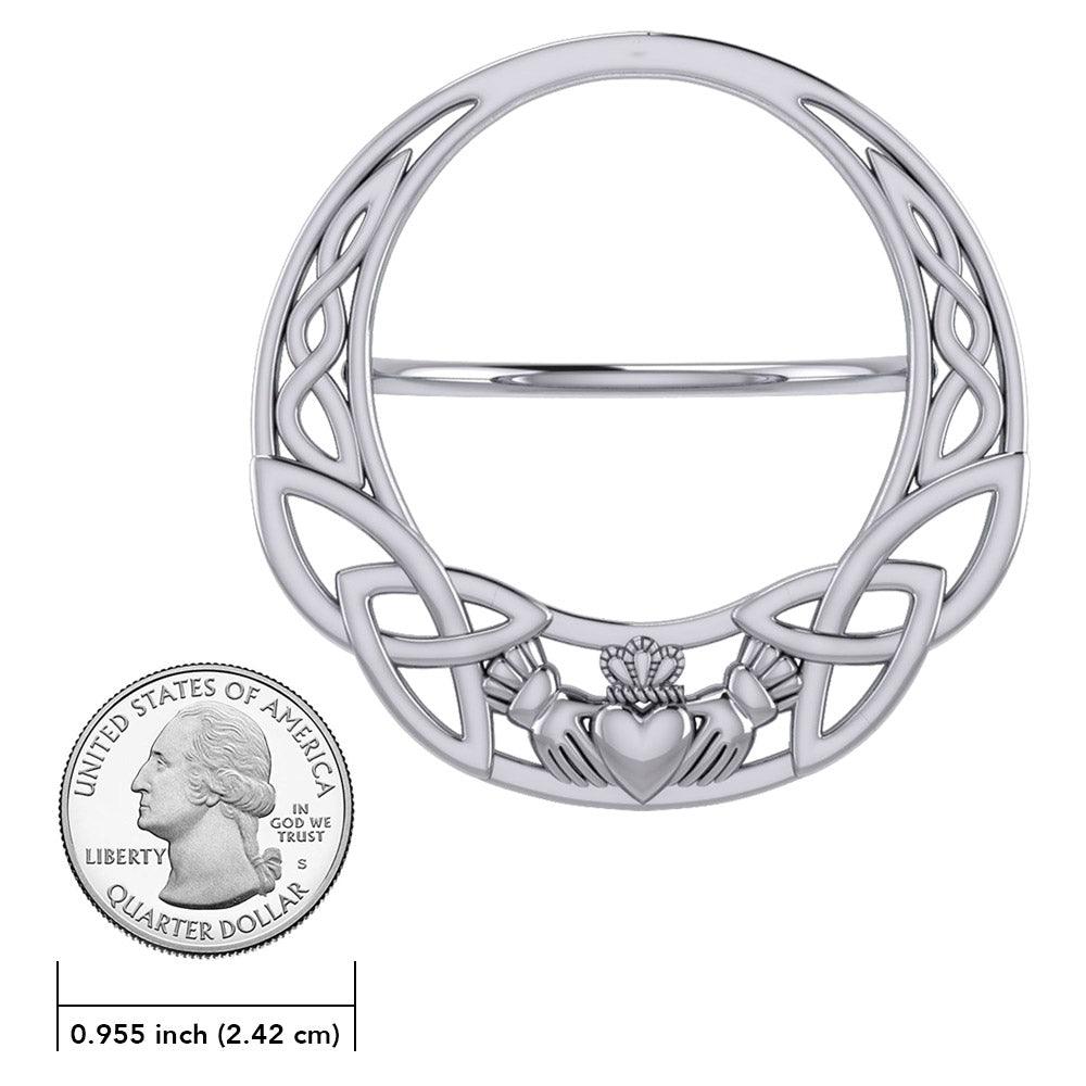 Celtic Claddagh Sterling Silver Scarf Ring By Peter Stone EOT181