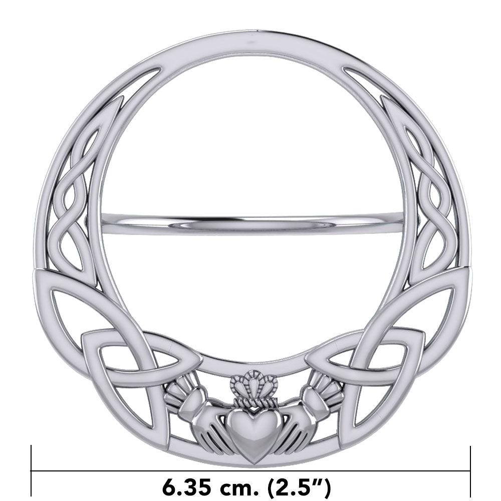 Celtic Claddagh Sterling Silver Scarf Ring By Peter Stone EOT181