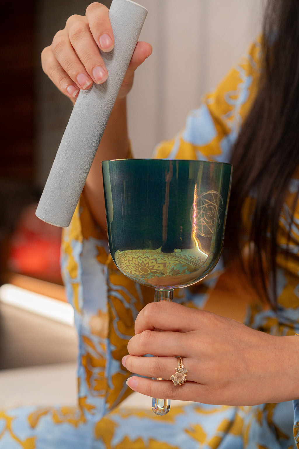 4.25" Essence Solfeggio Crystal Singing Bowl, FA 639 Hz, Indigo Blue | | Wiccan Center