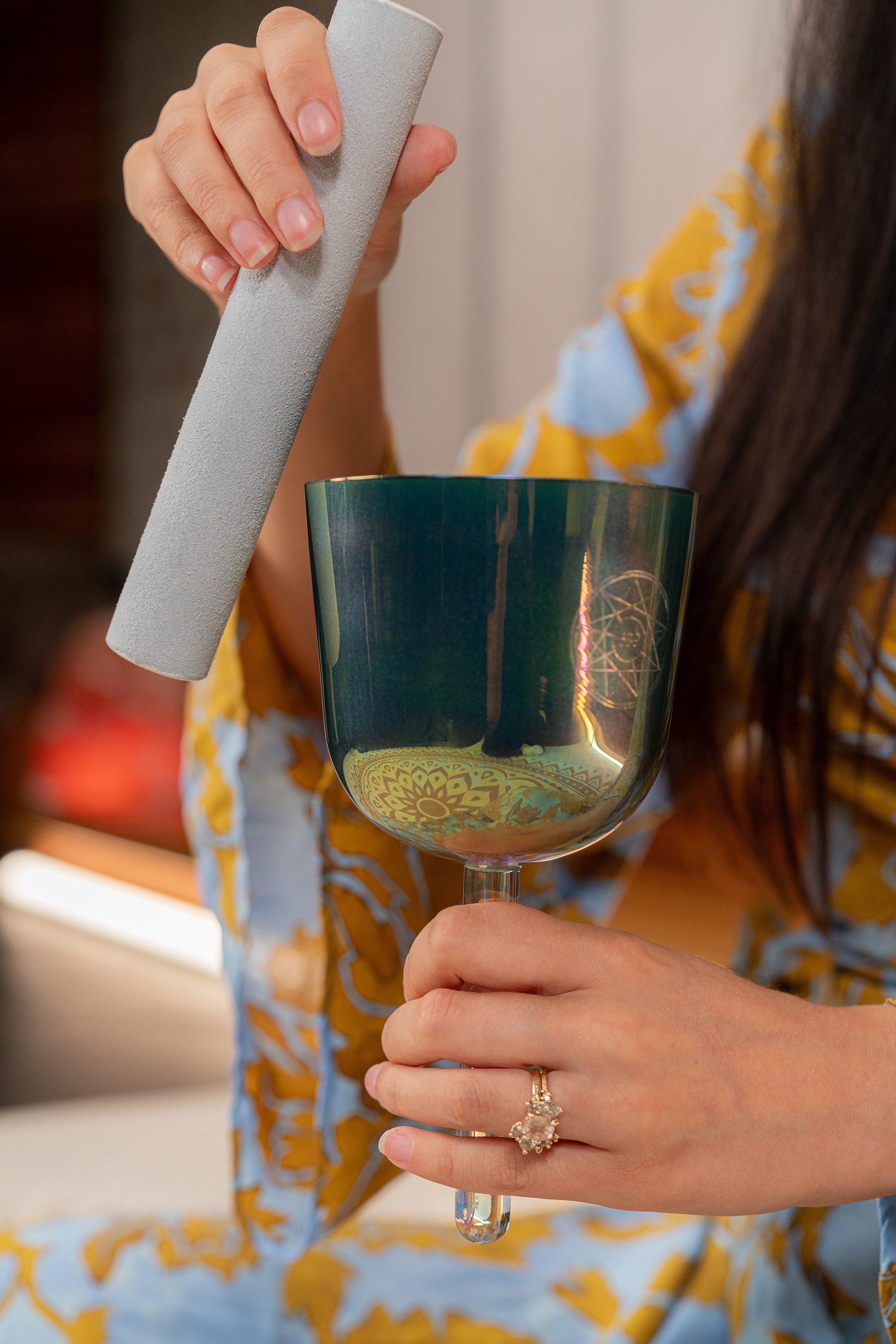 4.25" Essence Solfeggio Crystal Singing Bowl, FA 639 Hz, Indigo Blue | | Wiccan Center