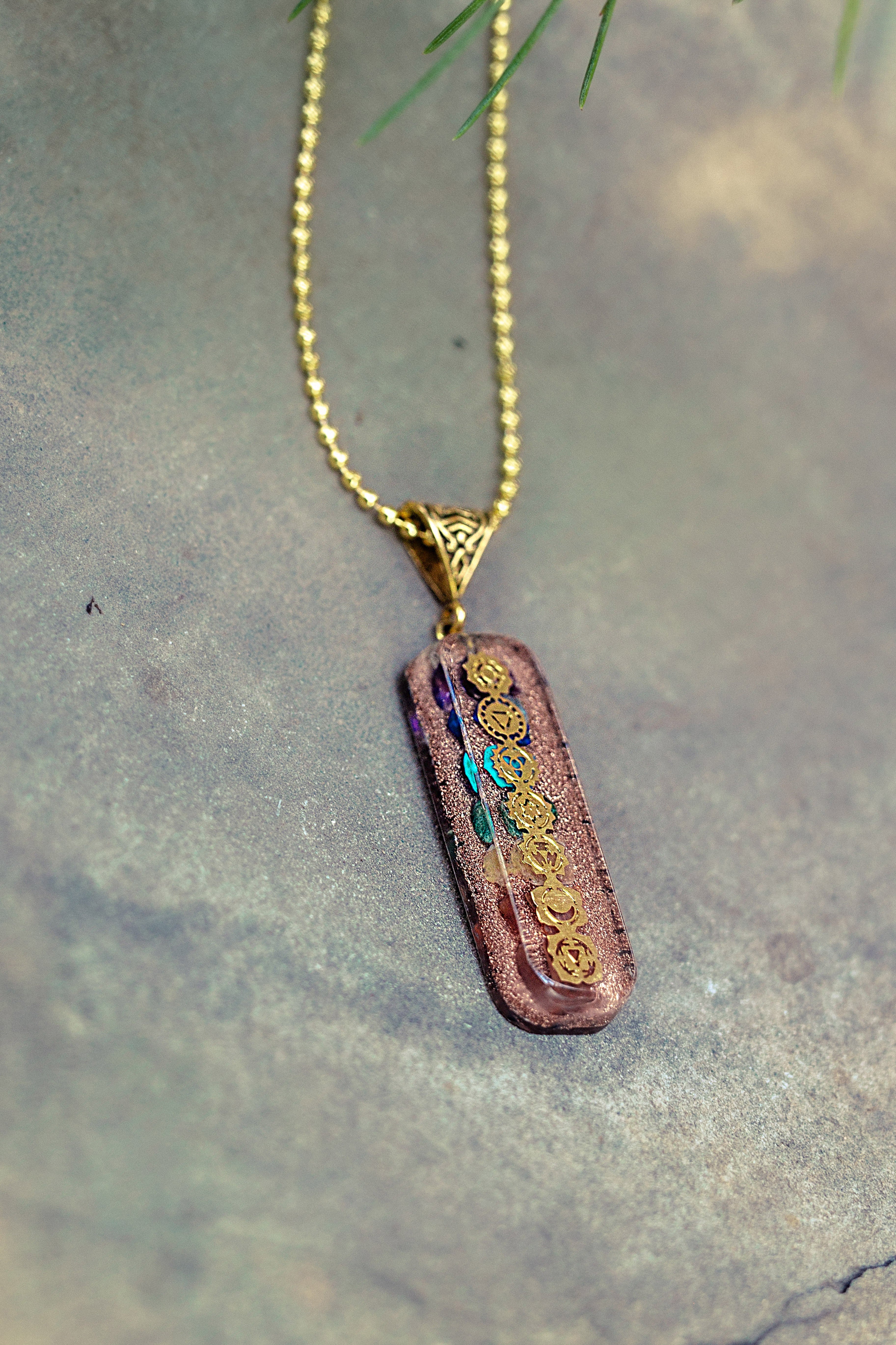 7 chakra Orgone Copper Pendant with Chain (Ships from USA!) | | Wiccan Center