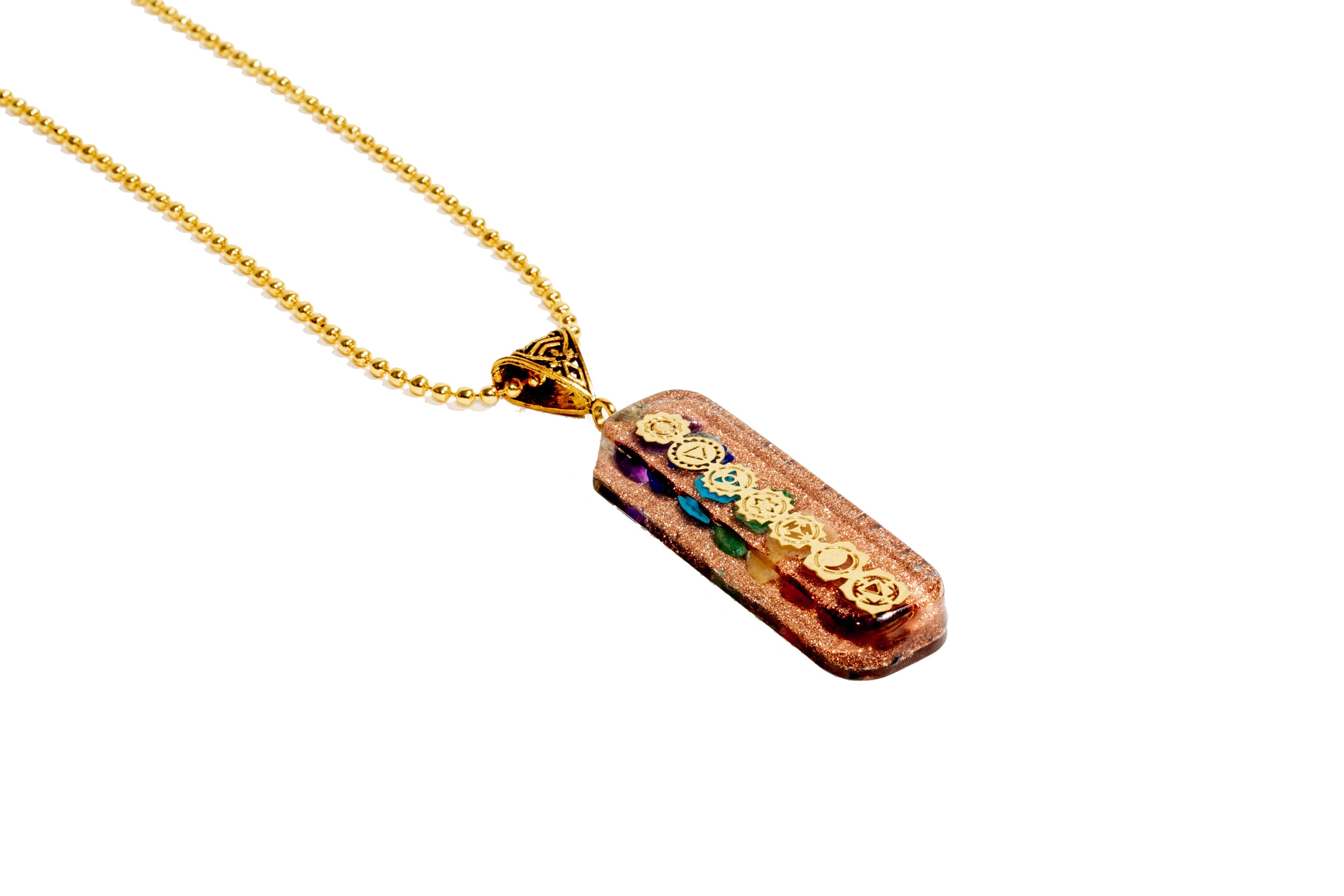 7 chakra Orgone Copper Pendant with Chain (Ships from USA!) | | Wiccan Center