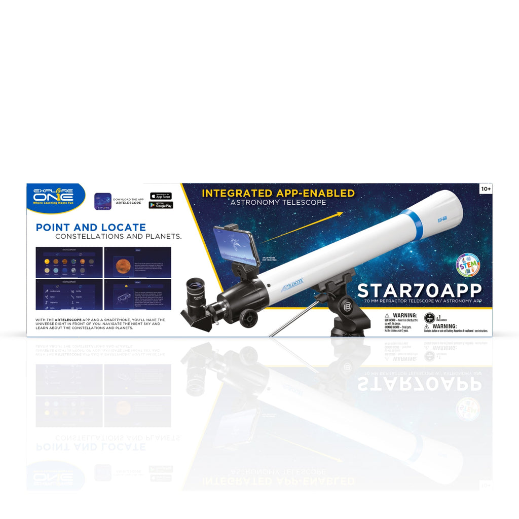 STAR70APP 70mm Refractor Telescope w/ Panhandle Mount and Astronomy APP | Telescope | Wiccan Center
