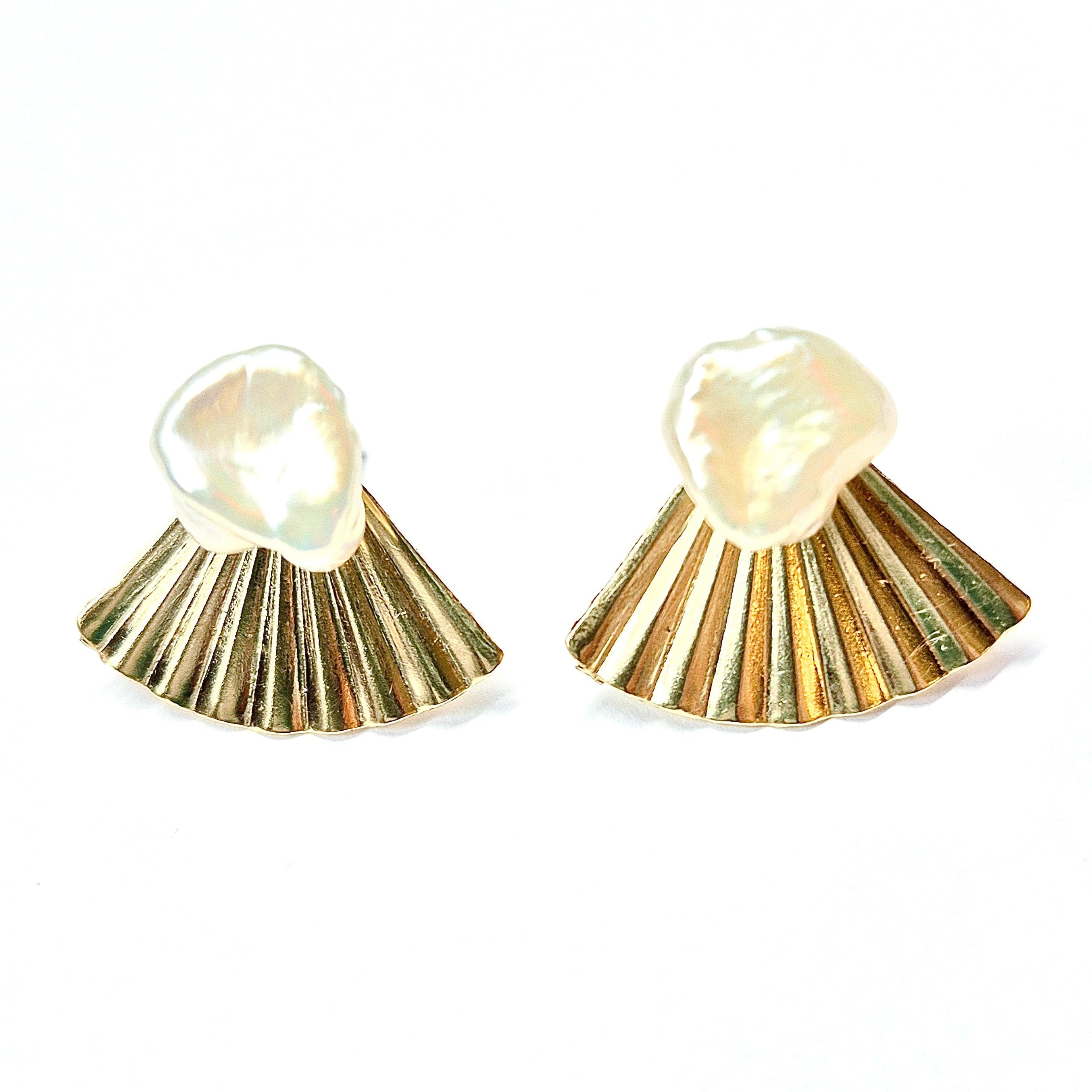 Genuine Pearl Stud Earrings