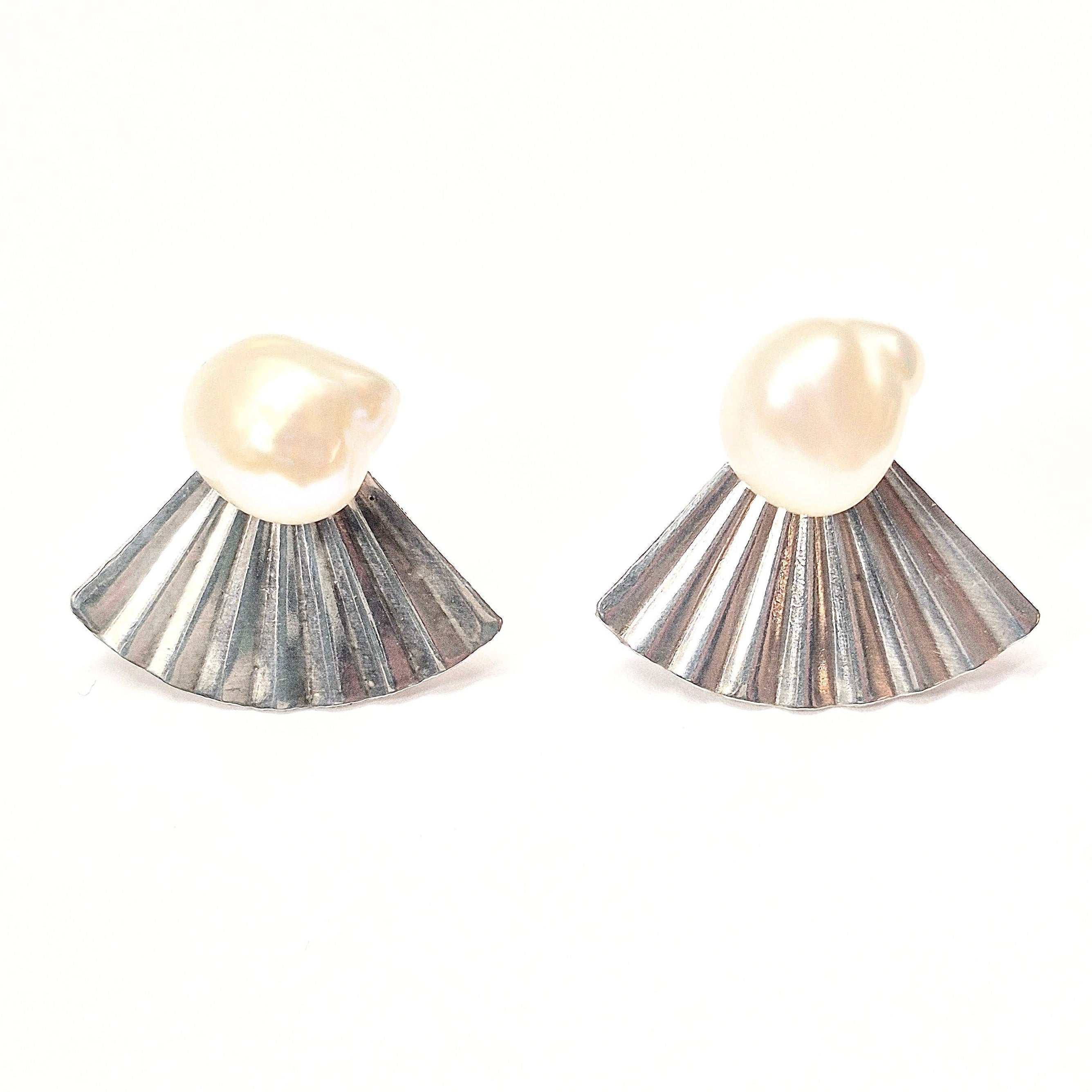 Genuine Pearl Stud Earrings