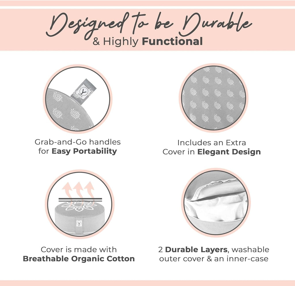 Premium Buckwheat Meditation Cushion | Yoga Meditation Pillow | Wiccan Center