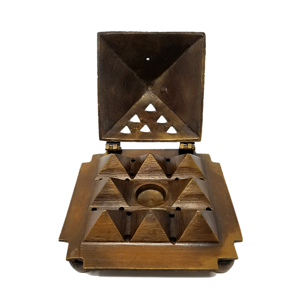 Solid Brass Egyption 9 Pyramid Cone Burner | Incense Burner | Wiccan Center