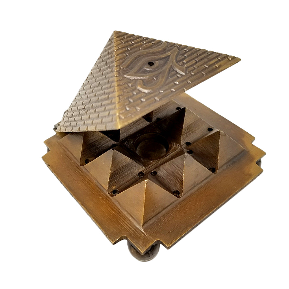 Solid Brass Egyption 9 Pyramid Cone Burner | Incense Burner | Wiccan Center
