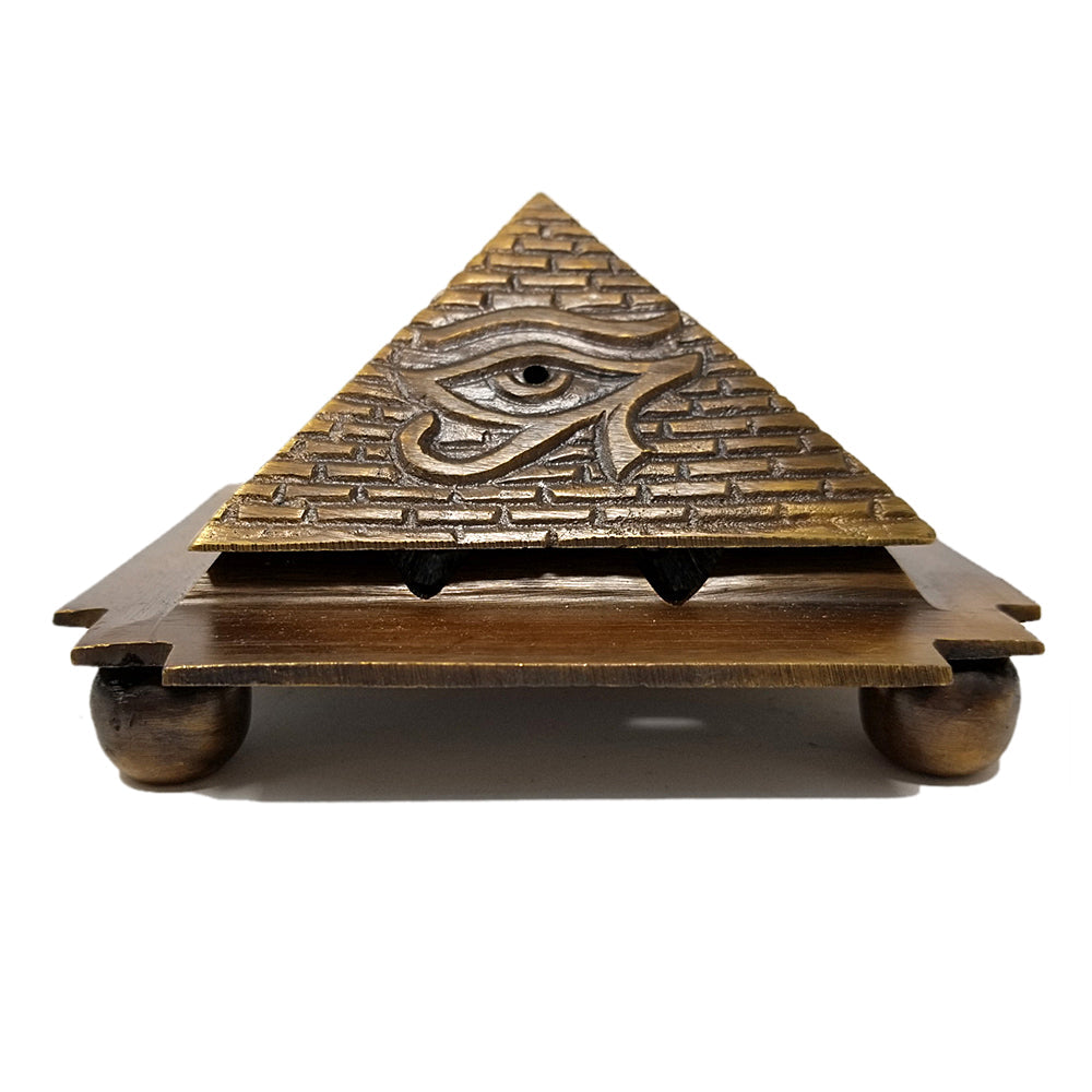 Solid Brass Egyption 9 Pyramid Cone Burner | Incense Burner | Wiccan Center