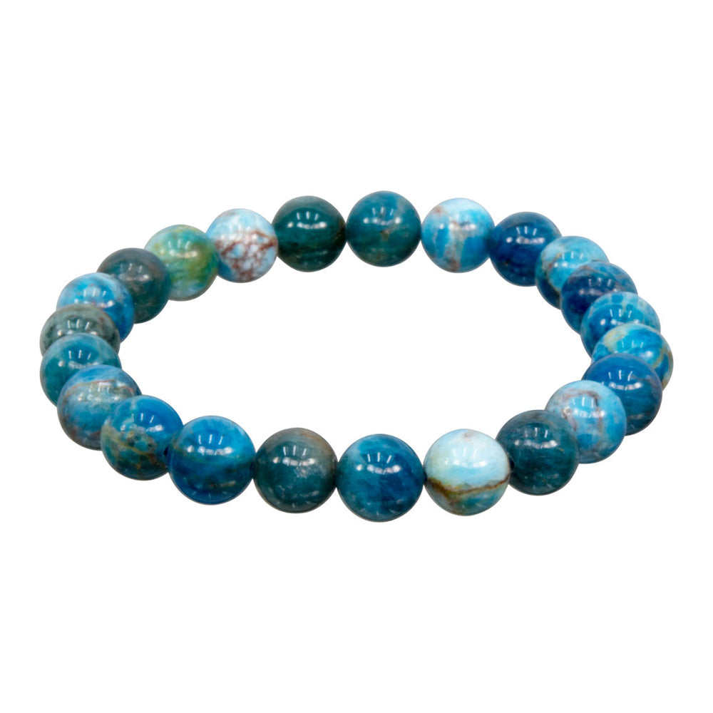 Elastic Bracelet 8mm Round Beads - Apatite | Bracelet | Wiccan Center