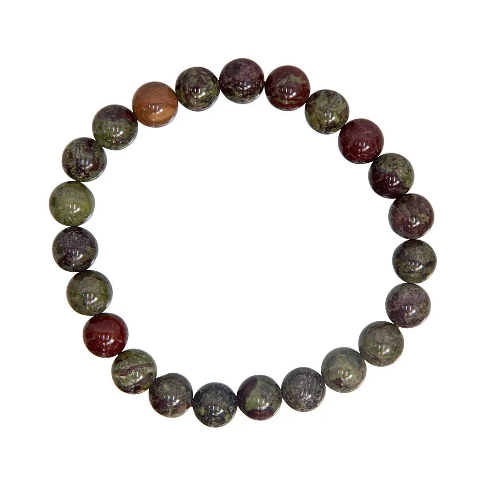 Elastic Bracelet 8mm Round Beads - Dragons Blood Jasper | Bracelet | Wiccan Center