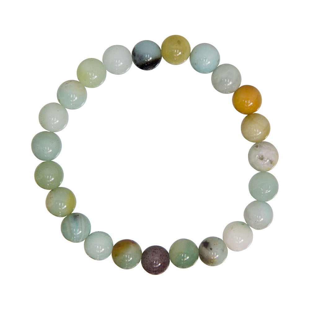 Elastic Bracelet 8mm Round Beads - Mixed Amazonite | Bracelet | Wiccan Center