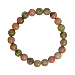 Elastic Bracelet 8mm Round Beads - Unakite | Bracelet | Wiccan Center