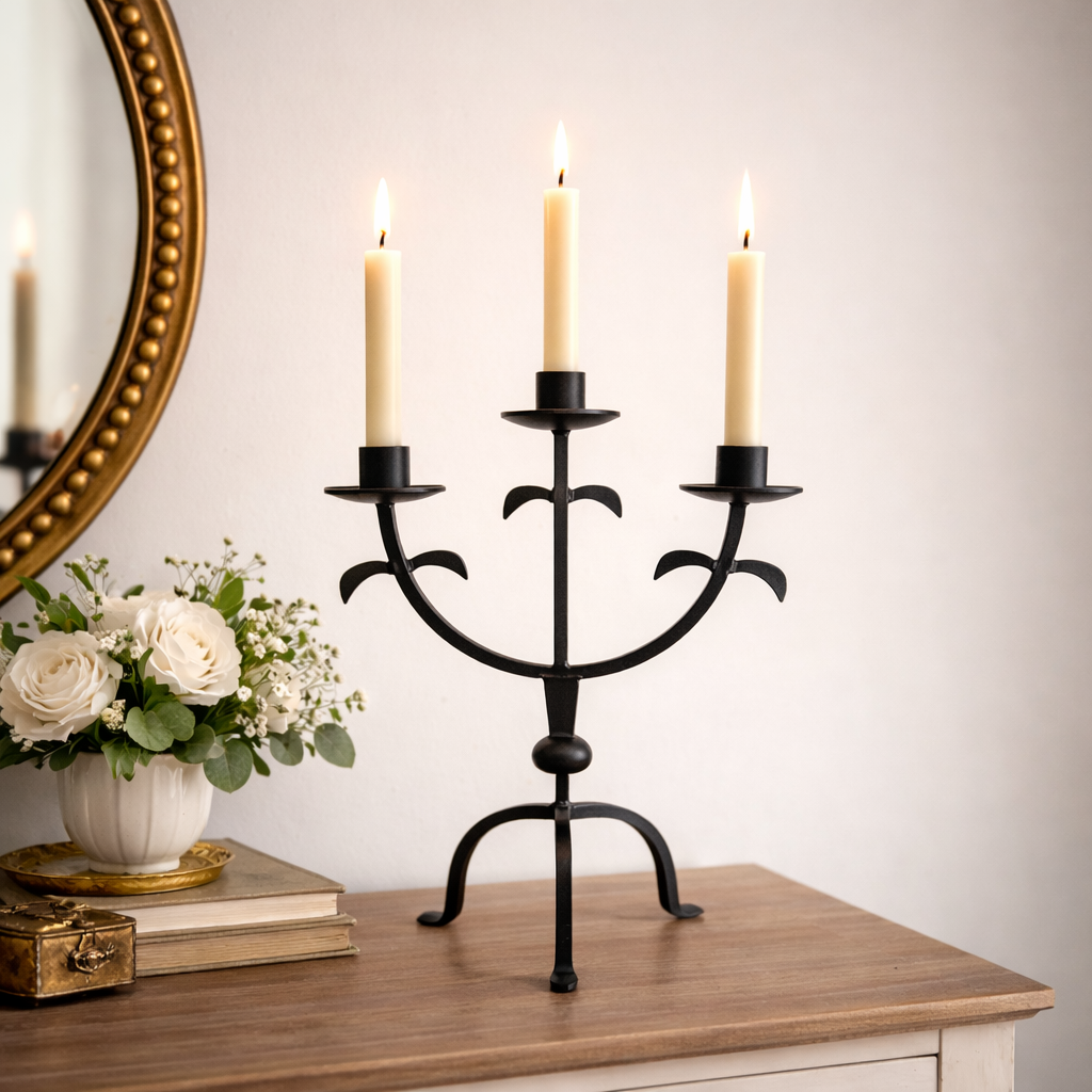 Iron Metal Rusted Candelabra | | Wiccan Center