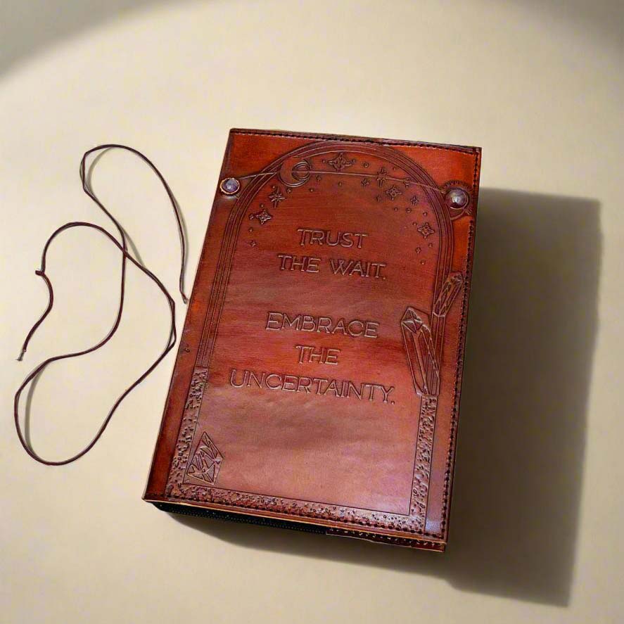 Trust the Wait Embossed Refillable Journal | Eco-Friendly & Inspirational | Journal | Wiccan Center