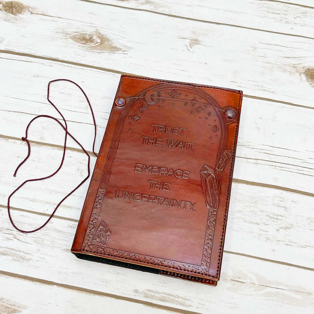 Trust the Wait Embossed Refillable Journal | Eco-Friendly & Inspirational | Journal | Wiccan Center