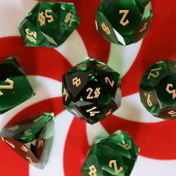 Emerald Multifaceted Glass Dice Set | Stone/Glass | Wiccan Center