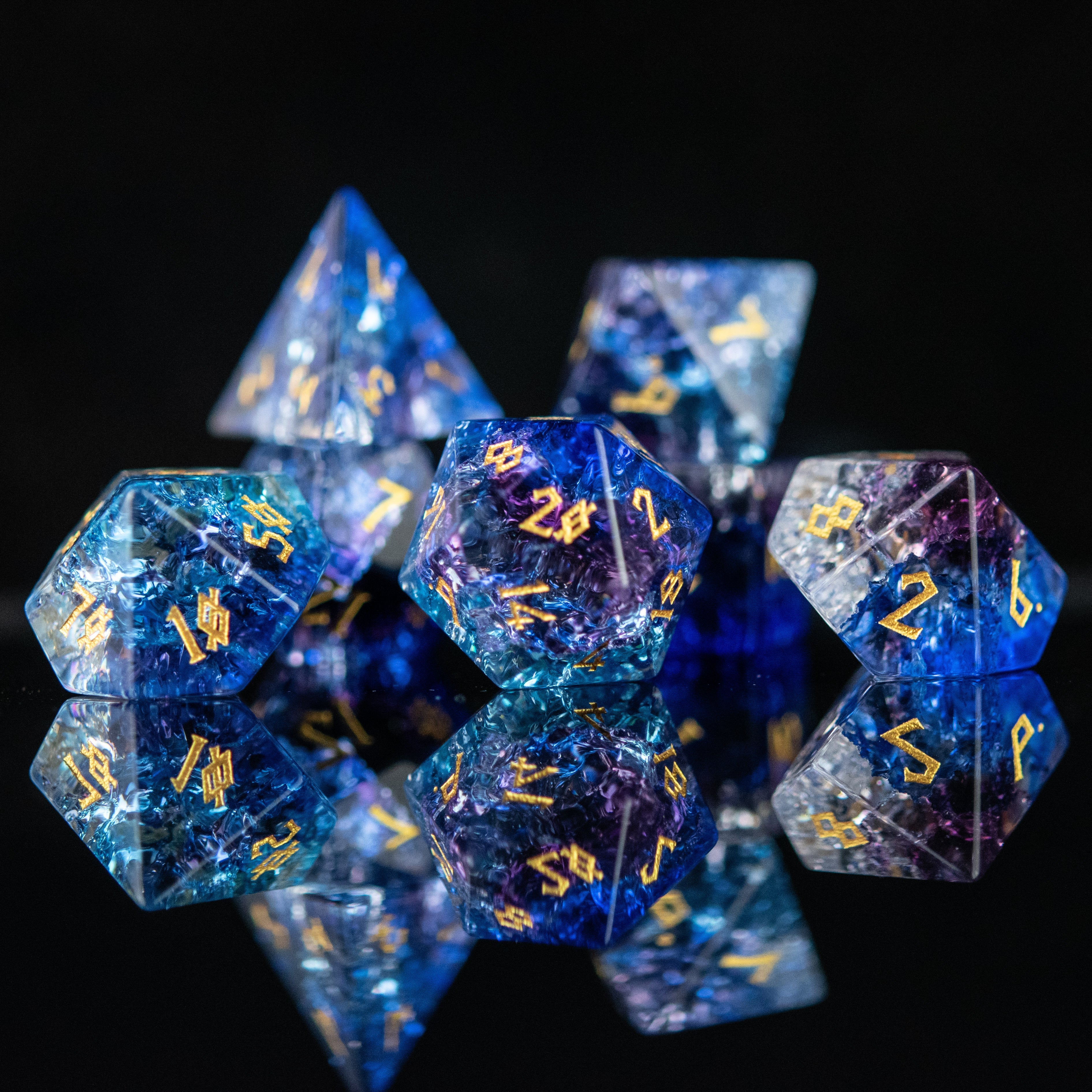 Enchanted Waters Shattered Glass Dice Set | Stone/Glass | Wiccan Center