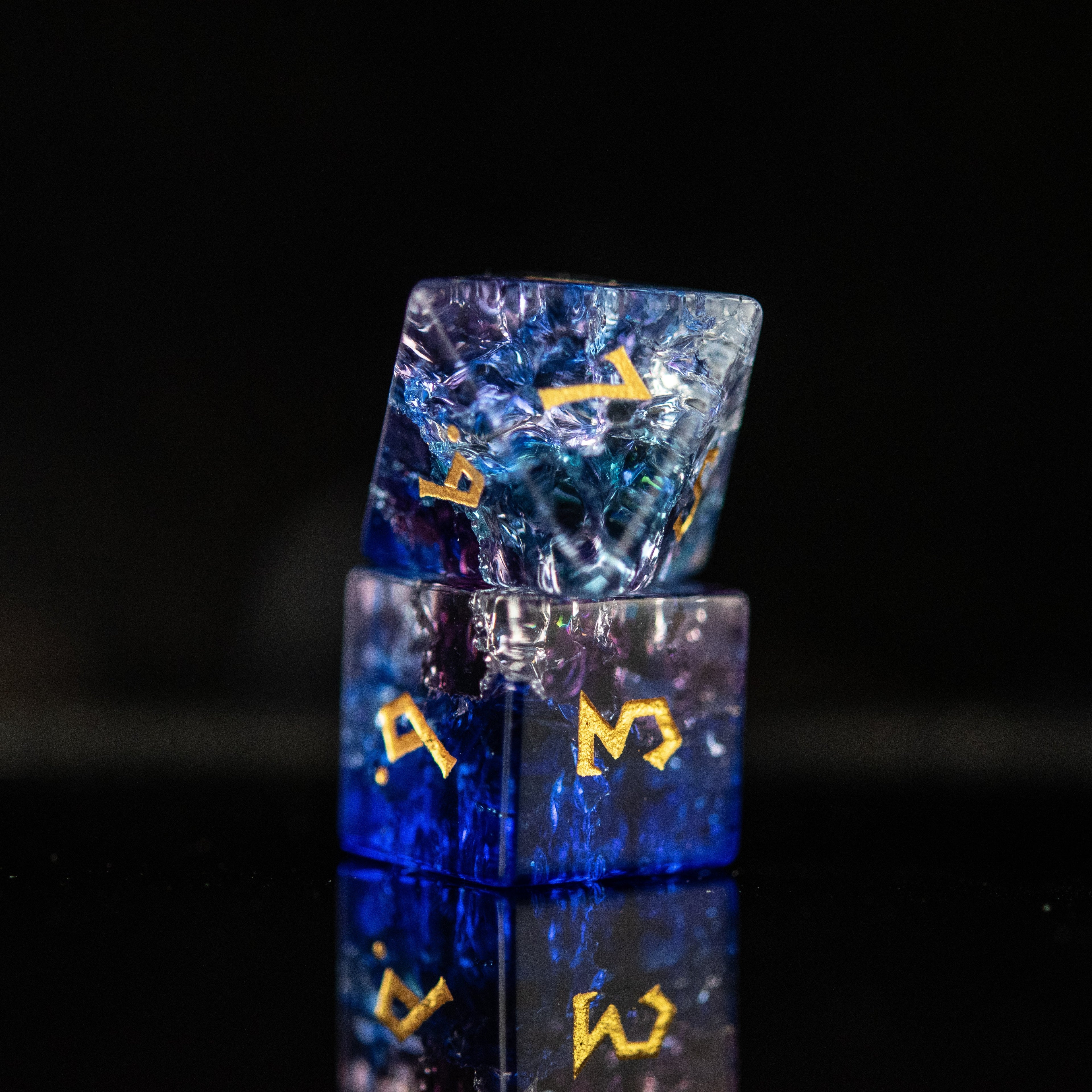 Enchanted Waters Shattered Glass Dice Set | Stone/Glass | Wiccan Center