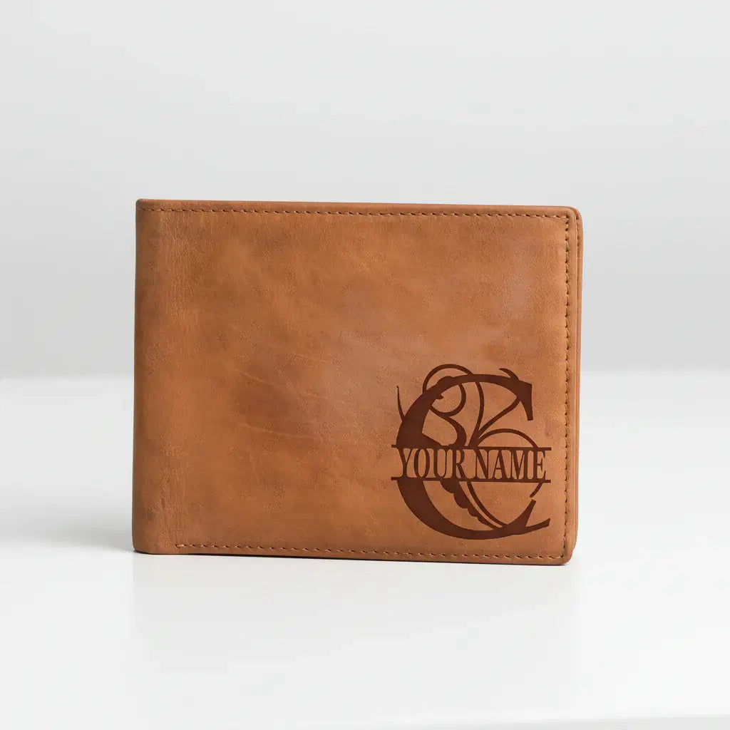Engraved leather wallet for men Costume Men Leather Wallet