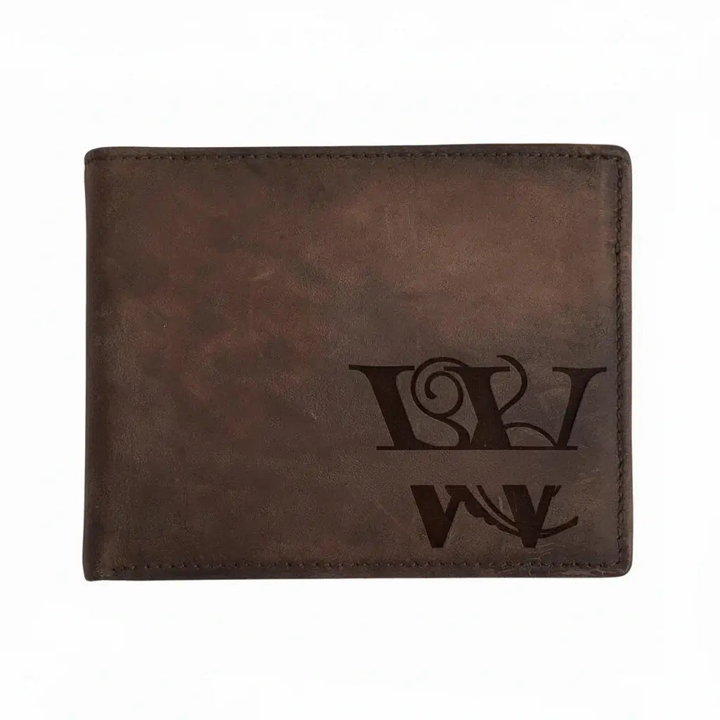 Engraved leather wallet for men Costume Men Leather Wallet