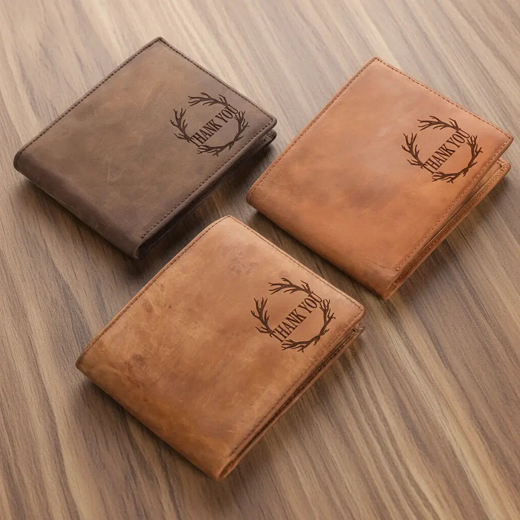 Engraved leather wallet for men Costume Men Leather Wallet