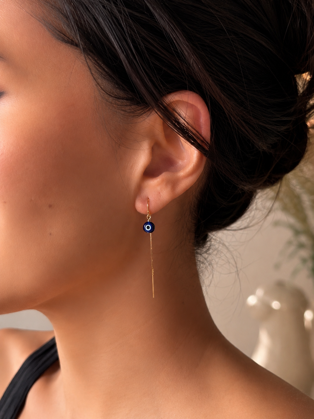 Evil Eye Threader Earrings