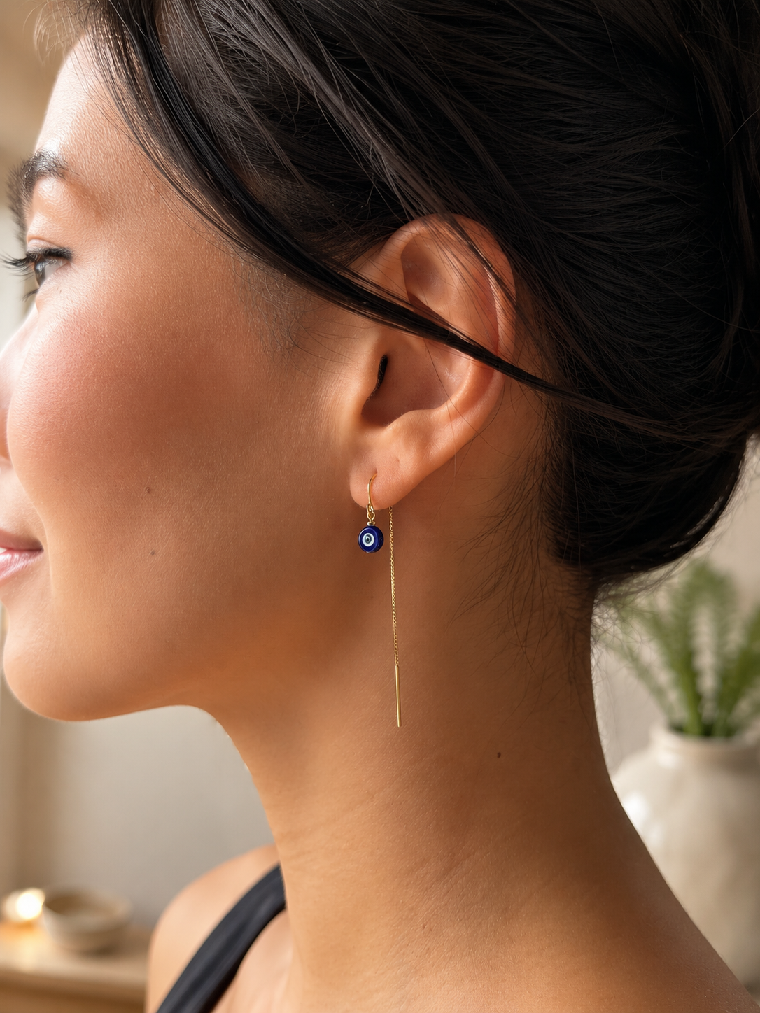 Evil Eye Threader Earrings