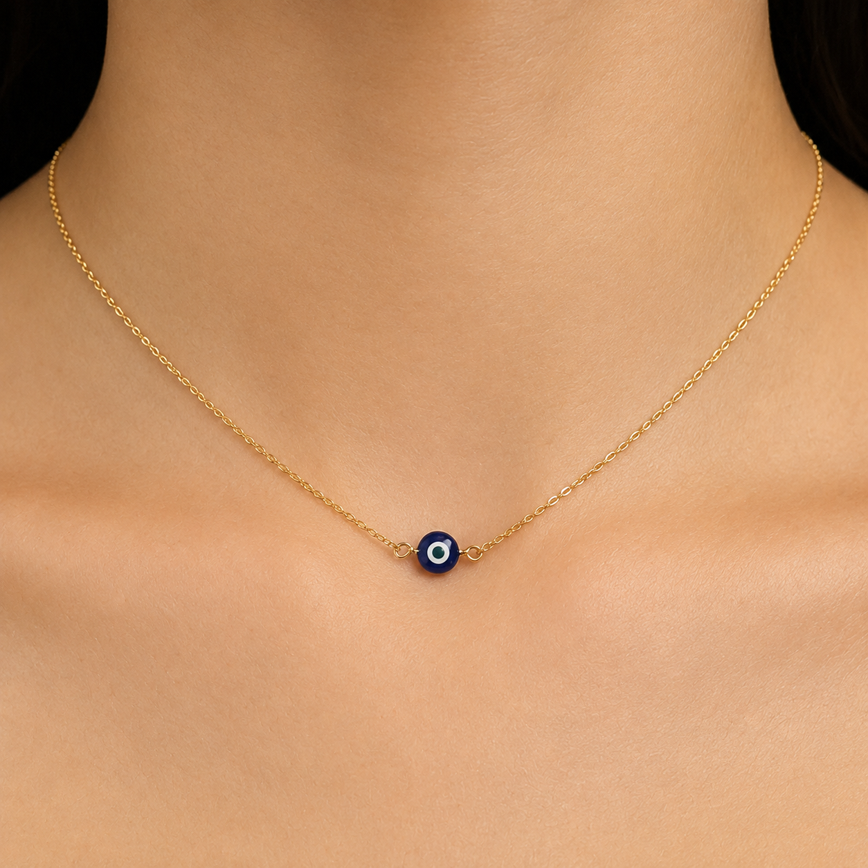 Evil Eye Necklace with Swarovski Clasp