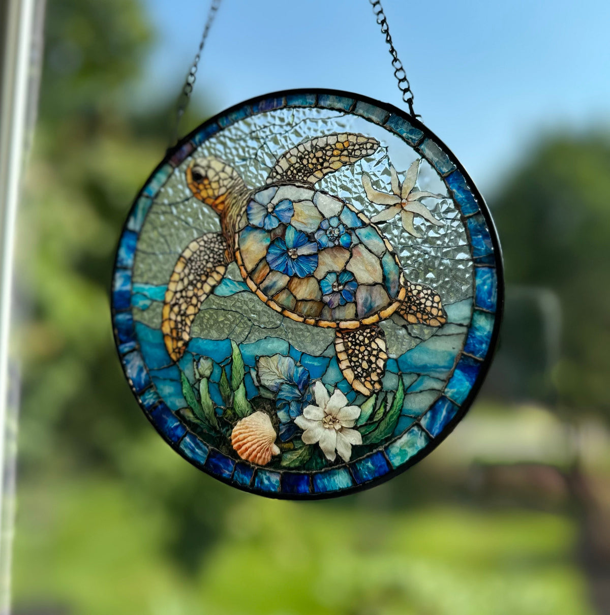 Hawaiian Flower Sea Turtle Suncatcher | Gifts | Wiccan Center