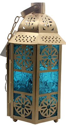 Lantern bottom ball tea light (Gold & Blue) Model F109 | HOME AND GARDEN | Wiccan Center